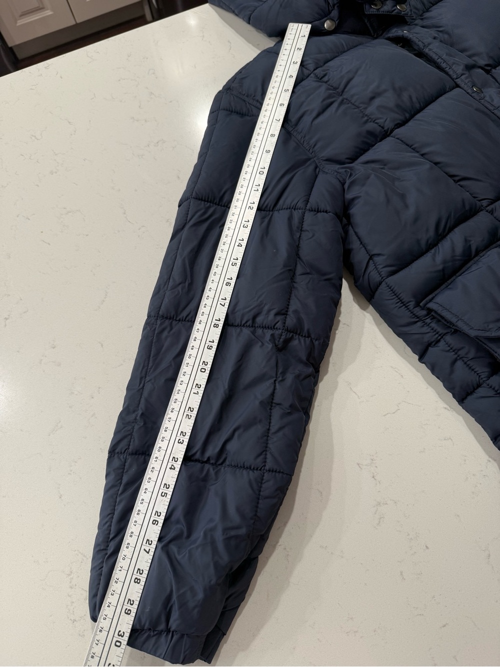 J.Crew Nordic Men's Navy Hooded Puffer Jacket - Insulated Winter Coat. Large - Picture 5 of 9